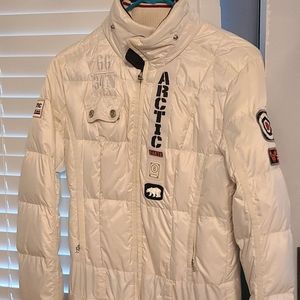 Bogner snow suit with detachable hood, white